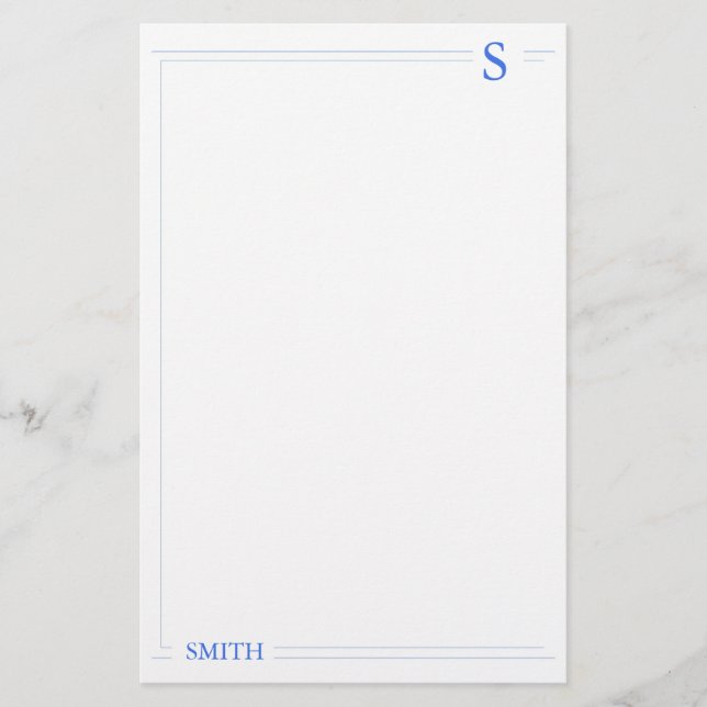 Customizable Blue Stationery (Front)