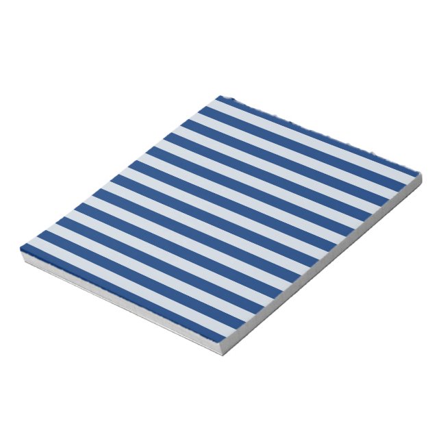 Customizable Blue Stripes Notepad (Rotated)