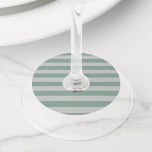 Customizable Blue Stripes Wine Glass Tag
