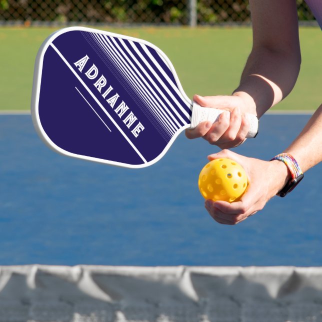 Customizable Blue with White Lines Pickleball Paddle (Insitu)