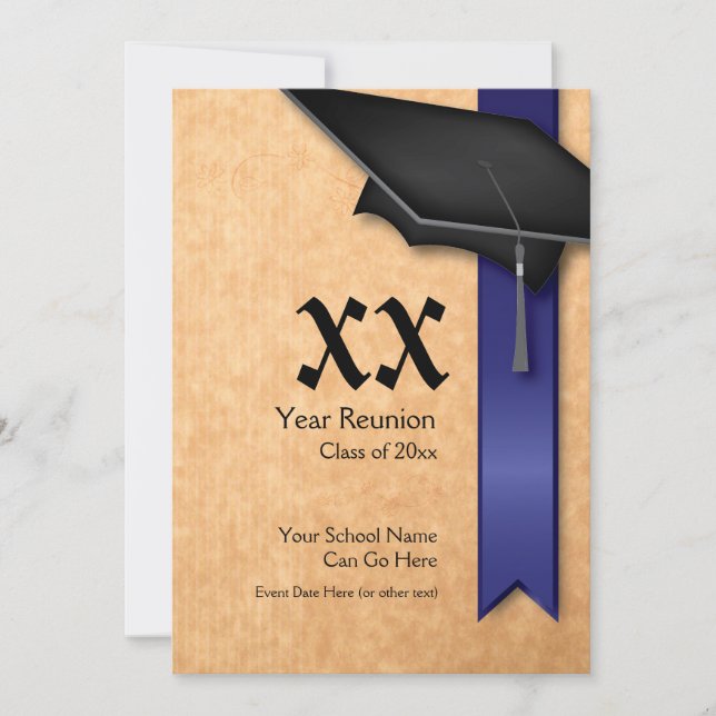 Customizable Blue Year Class Reunion Invitation (Front)