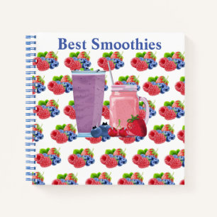 Customizable Blueberry & Strawberry Smoothie Notebook