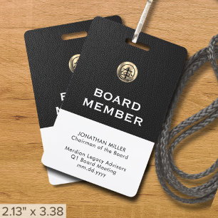 Customizable Board Member Lanyard with Logo Badge