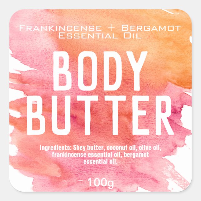 Customizable Body Butter Label (Front)