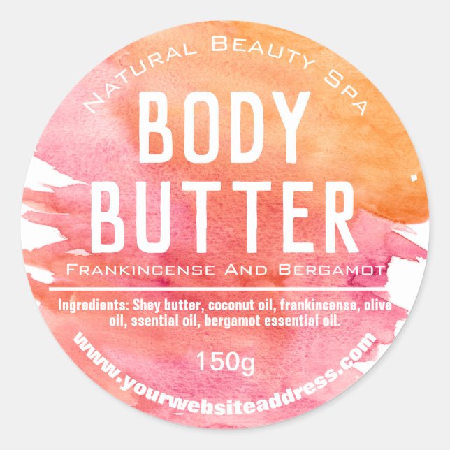 Customizable Body Butter Label (Front)