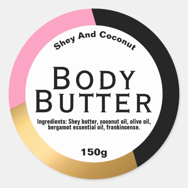 Customizable Body Butter Label (Front)
