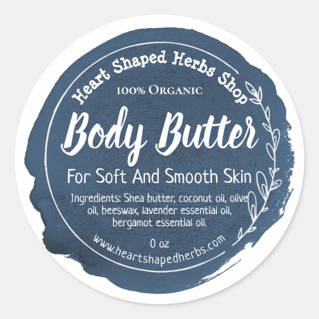 Customizable Body Butter Label Handmade Business (Front)