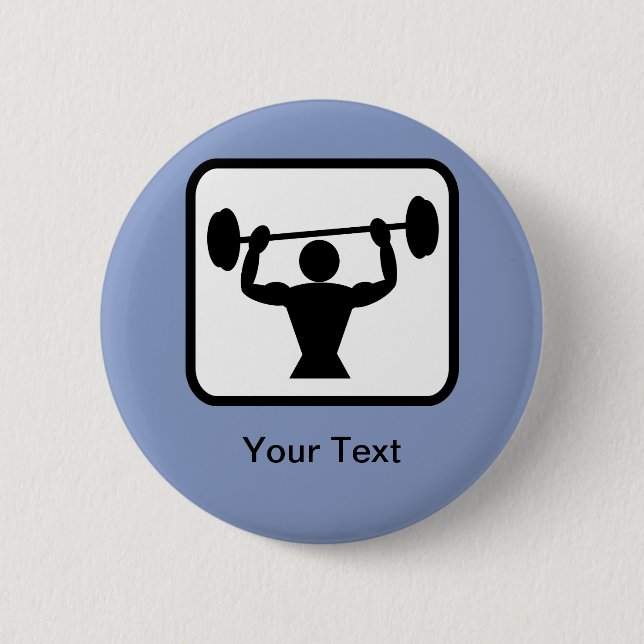 Customizable Bodybuilder / Weightlifter Logo 2 Inch Round Button (Front)
