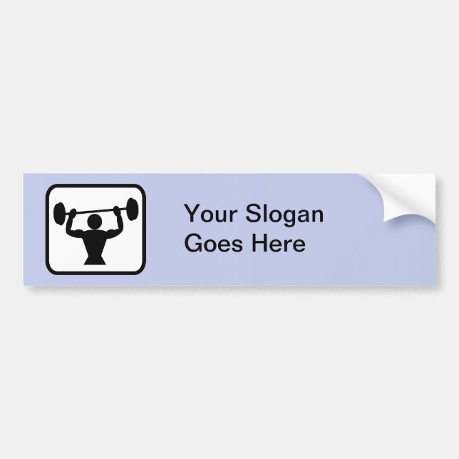 Customizable Bodybuilder / Weightlifter Logo Bumper Sticker (Front)