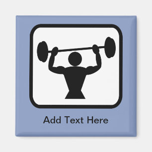 Customizable Bodybuilder / Weightlifter Logo Magnet