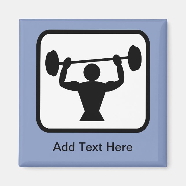 Customizable Bodybuilder / Weightlifter Logo Magnet (Front)