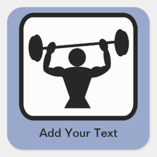 Customizable Bodybuilder / Weightlifter Logo Square Sticker