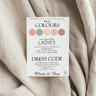 Customizable Boho Coastal Wedding Dress Code Enclosure Card