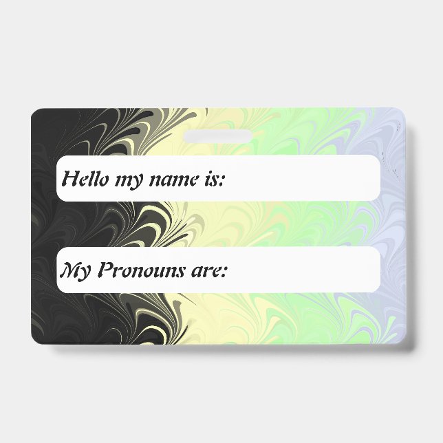 Customizable Boho Wavy Cassgender Pride Flag     Badge (Front)