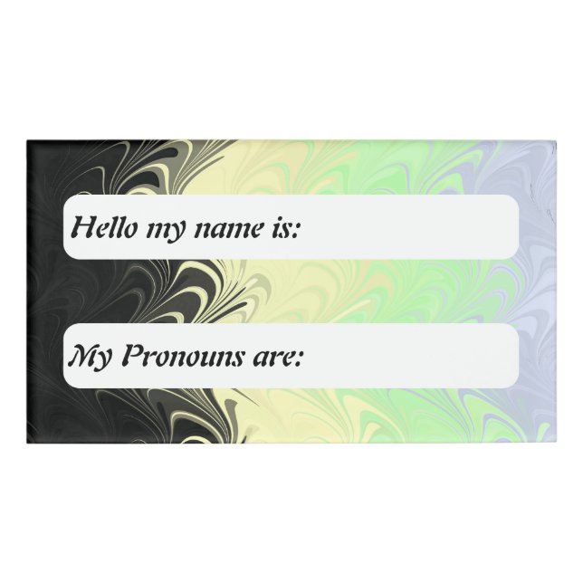 Customizable Boho Wavy Cassgender Pride Flag     Name Tag (Front)