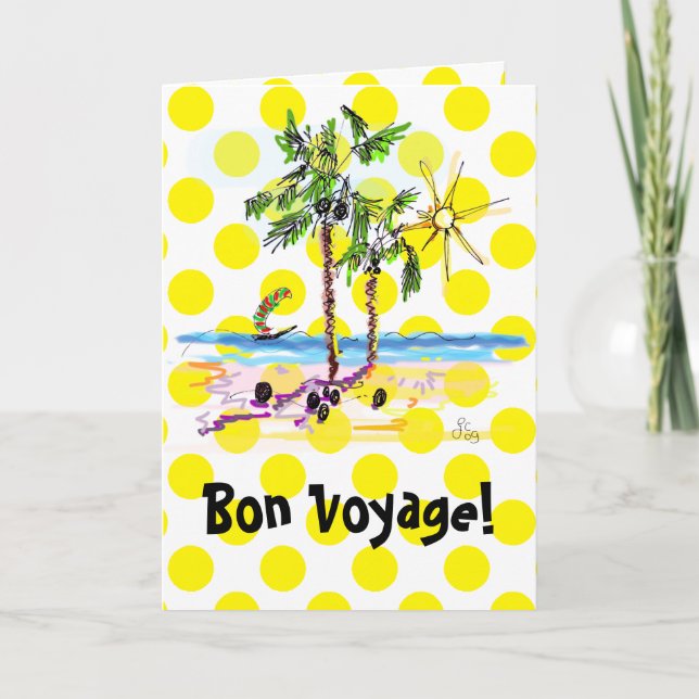 Customizable Bon Voyage Greeting Card by Ginette (Front)
