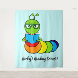 Customizable Bookworm with Book Tapestry