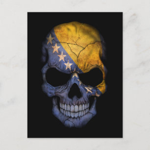 Customizable Bosnian Flag Skull Postcard