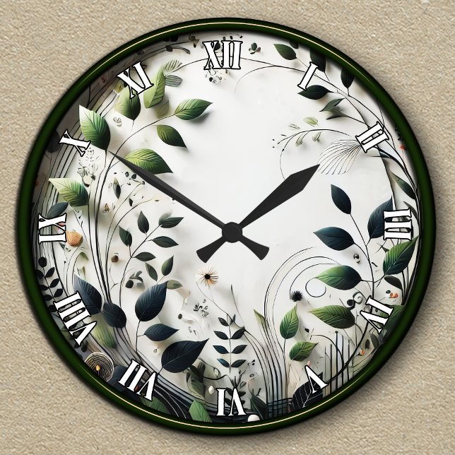 Customizable Botanical Nature-Inspired  Round Clock (Creator Uploaded)