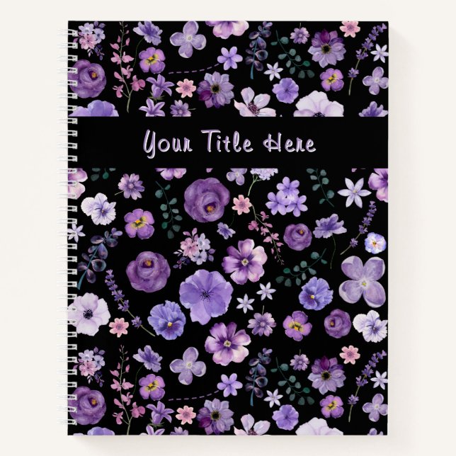 Customizable Botanical Notebook - Floral Art (Front)