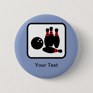 Customizable Bowling Logo 2 Inch Round Button