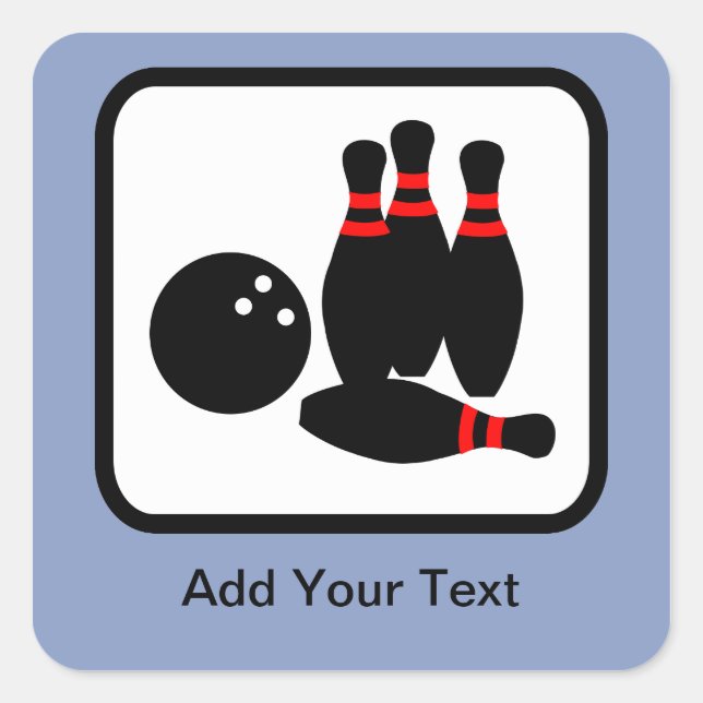 Customizable Bowling Logo Square Sticker (Front)