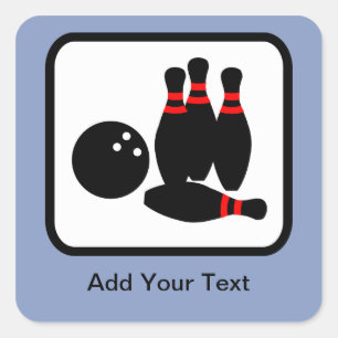 Customizable Bowling Logo Square Sticker
