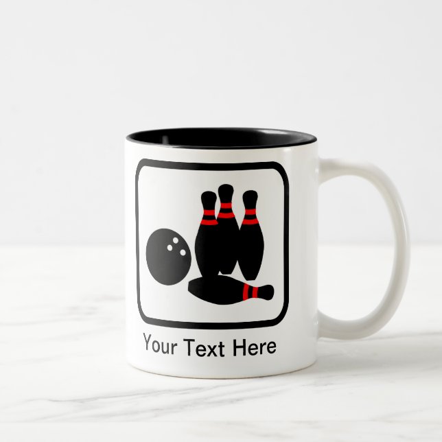 Customizable Bowling Logo Two-Tone Coffee Mug (Right)