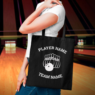 Customizable Bowling Team Logo Tote Bag