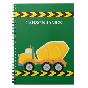 Customizable Boys Construction Truck Green Kids Notebook