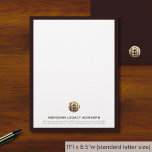 Customizable Branded Letterhead<br><div class="desc">Convey professionalism with each correspondence on this customizable branded letterhead,  showcasing a tasteful burgundy border and a brushed gold seal emblem. It speaks to the high standards of your advisory services and is perfect for formal communications.</div>