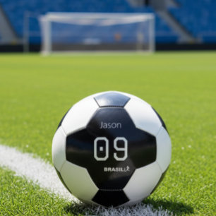 Customizable Brasil Soccer Monochromatic Gear Ball