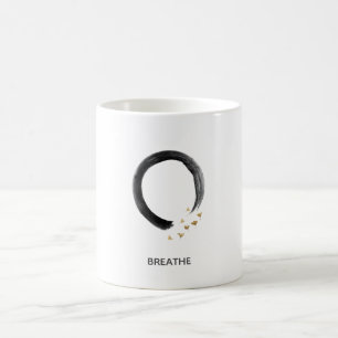 Customizable BREATHE Zen Enso Circle Ginkgo Art Coffee Mug