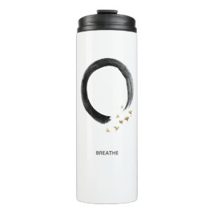 Customizable BREATHE Zen Enso Circle Ginkgo Art Thermal Tumbler