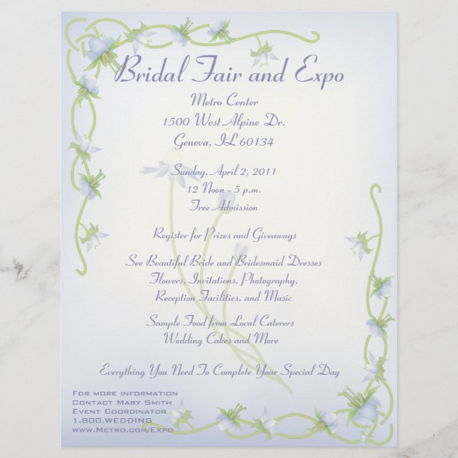 Customizable Bridal Fair Flyer (Front)
