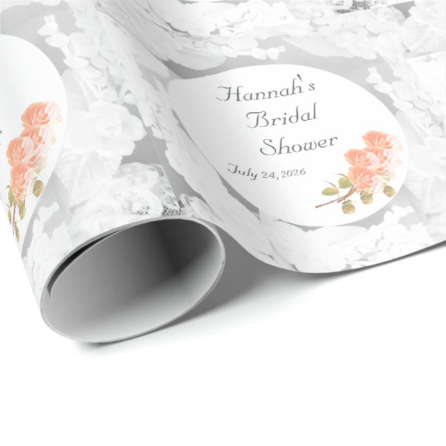 Customizable Bridal Shower Wrapping Paper (Roll Corner)