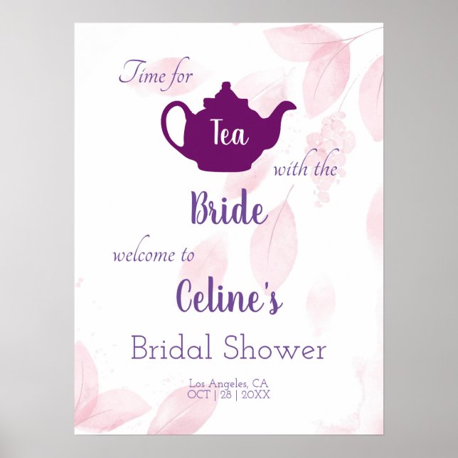Customizable Bridal Tea Party Sign (Front)