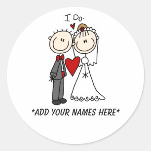 Customizable Bride and Groom Stickers