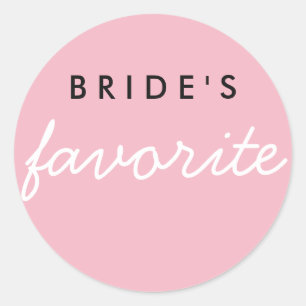 Customizable Bride's Favourite Classic Round Sticker