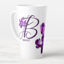 Customizable Bridget name pretty purple flowers