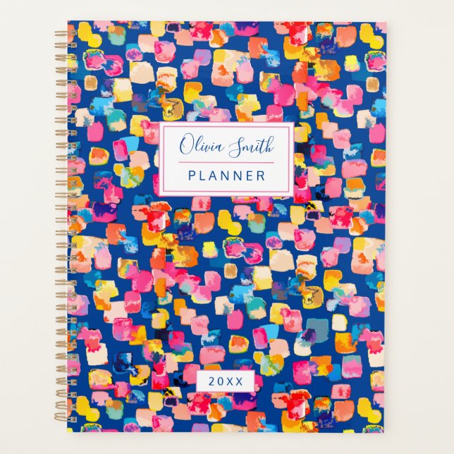 Customizable Bright Abstract Painted 2023 Planner (Front)