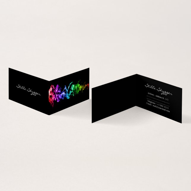 Customizable Bright Colourful Abstract Art  Business Card (Inside and Outside)