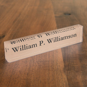 Customizable Bronze Background Nameplate