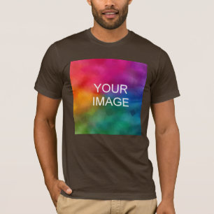 Customizable Brown Colour Template Add Image Logo T-Shirt