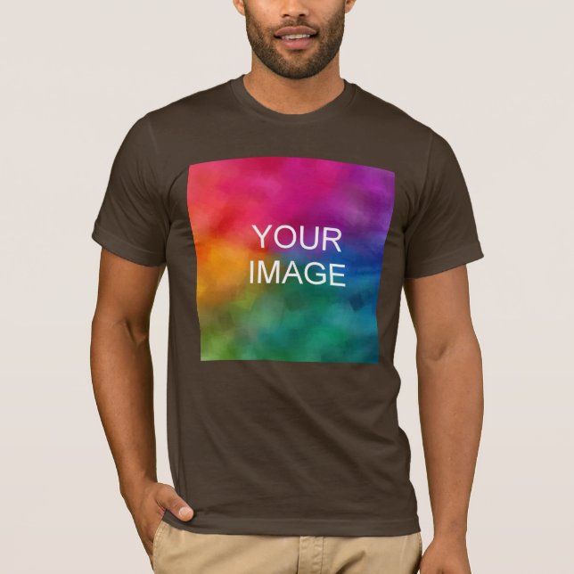 Customizable Brown Colour Template Add Image Logo T-Shirt (Front)