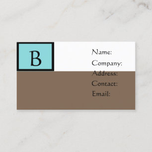 Customizable Brown Monogram Business Cards