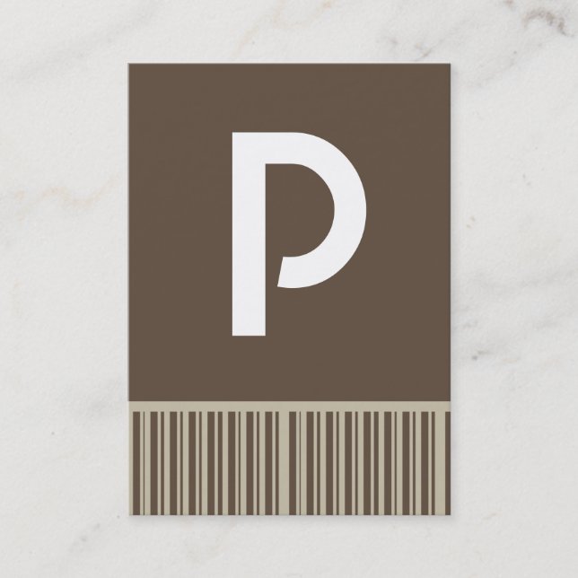 Customizable Brown Monogram Business Cards (Front)