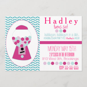 Customizable Bubblegum Party Invitation