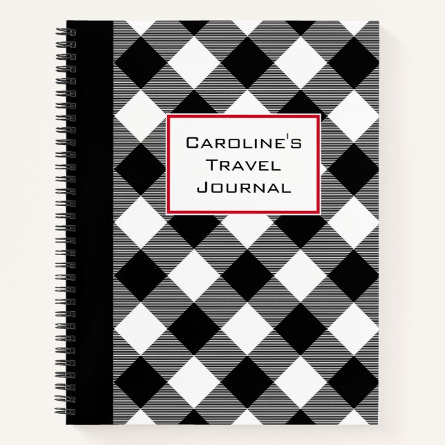 Customizable Buffalo Plaid Travel Journal (Front)