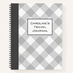 Customizable Buffalo Plaid Travel Journal